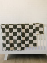 Load image into Gallery viewer, Green Checkered Plush Blanket