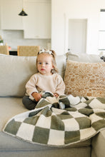Load image into Gallery viewer, Green Checkered Plush Blanket