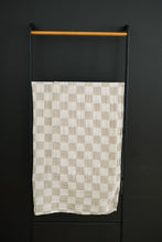 Load image into Gallery viewer, Taupe Checkered Muslin Swaddle Blanket