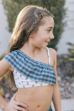 Load image into Gallery viewer, Cream Berry Ruffle Shoulder Bikini Set