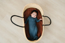 Load image into Gallery viewer, Navy Organic Cotton Ribbed Knot Gown