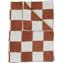 Load image into Gallery viewer, Rust Checkered Plush Blanket