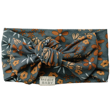Load image into Gallery viewer, Navy Floral Bamboo Head Wrap