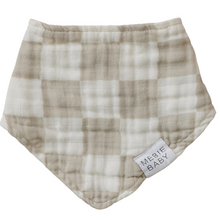 Load image into Gallery viewer, Taupe Checkered Muslin Bib