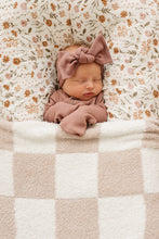Load image into Gallery viewer, Taupe Checkered Plush Blanket