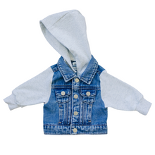 Load image into Gallery viewer, Mebie Baby Hooded Jean Jacket
