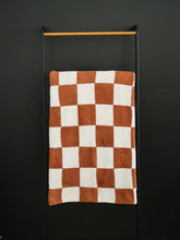 Load image into Gallery viewer, Rust Checkered Plush Blanket
