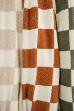 Load image into Gallery viewer, Rust Checkered Plush Blanket
