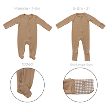 Load image into Gallery viewer, Latte Ribbed Bamboo Zipper

