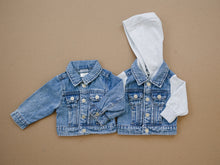 Load image into Gallery viewer, Mebie Baby Hooded Jean Jacket
