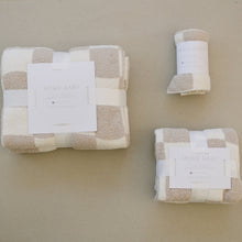 Load image into Gallery viewer, Taupe Checkered Plush Blanket
