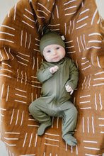 Load image into Gallery viewer, Olive Bamboo Newborn Knot Hat
