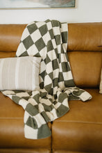 Load image into Gallery viewer, Green Checkered Plush Blanket
