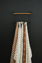 Load image into Gallery viewer, Taupe Checkered Muslin Swaddle Blanket
