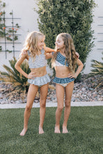 Load image into Gallery viewer, Cream Berry Ruffle Shoulder Bikini Set
