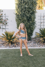 Load image into Gallery viewer, Cream Berry Ruffle Shoulder Bikini Set
