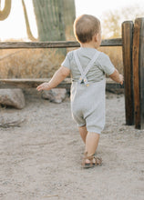 Load image into Gallery viewer, Heather Grey Pocket Knit Overalls
