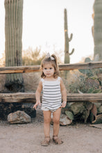 Load image into Gallery viewer, Sage Stripe Knit Bubble Romper
