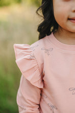 Load image into Gallery viewer, Pink Ribbon Ruffle French Terry Set
