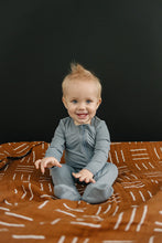 Load image into Gallery viewer, Dusty Blue Bamboo Footed Zipper
