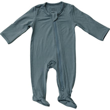 Load image into Gallery viewer, Dusty Blue Bamboo Footed Zipper
