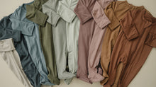 Load image into Gallery viewer, Dusty Blue Bamboo Footed Zipper

