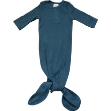 Load image into Gallery viewer, Navy Organic Cotton Ribbed Knot Gown
