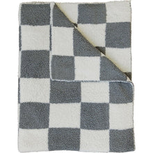 Load image into Gallery viewer, Charcoal Checkered Plush Blanket
