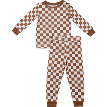 Load image into Gallery viewer, Rust Checkered Ribbed Bamboo Cozy Set
