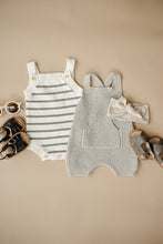 Load image into Gallery viewer, Heather Grey Pocket Knit Overalls
