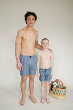 Load image into Gallery viewer, Navy Gingham Swim Shorts
