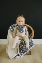 Load image into Gallery viewer, Midnight Floral Muslin Bib
