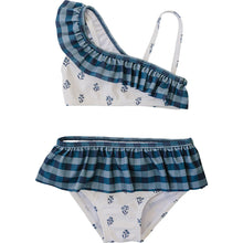 Load image into Gallery viewer, Cream Berry Ruffle Shoulder Bikini Set
