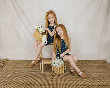 Load image into Gallery viewer, Navy Daisies Tank + Biker Short Set
