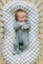 Load image into Gallery viewer, Dusty Blue Bamboo Footed Zipper

