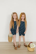 Load image into Gallery viewer, Navy Daisies Tank + Biker Short Set
