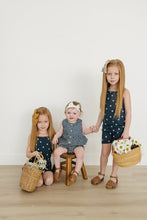 Load image into Gallery viewer, Navy Daisies Tank + Biker Short Set
