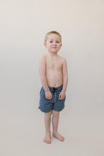 Load image into Gallery viewer, Navy Gingham Swim Shorts
