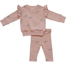 Load image into Gallery viewer, Pink Ribbon Ruffle French Terry Set
