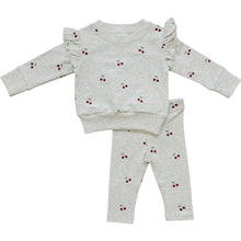 Load image into Gallery viewer, Cherry Ruffle French Terry Set
