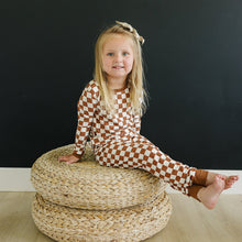 Load image into Gallery viewer, Rust Checkered Ribbed Bamboo Cozy Set
