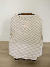 Load image into Gallery viewer, Taupe Checkered Bamboo Multi-Use Cover
