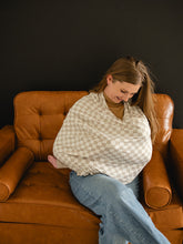 Load image into Gallery viewer, Taupe Checkered Bamboo Multi-Use Cover

