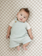 Load image into Gallery viewer, Taupe Checkered Bamboo Stretch Crib Sheet
