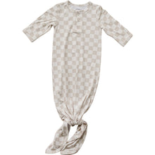 Load image into Gallery viewer, Taupe Checkered Bamboo Knot Gown
