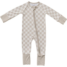 Load image into Gallery viewer, Taupe Checkered Bamboo Zipper

