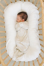 Load image into Gallery viewer, Taupe Stripe Ribbed Bamboo Knot Gown
