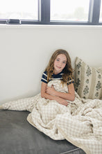 Load image into Gallery viewer, Taupe Checkered Twin Muslin Quilt
