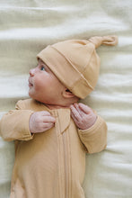 Load image into Gallery viewer, Latte Ribbed Bamboo Newborn Knot Hat
