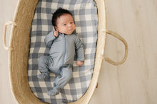 Load image into Gallery viewer, Dusty Blue Bamboo Footed Zipper
